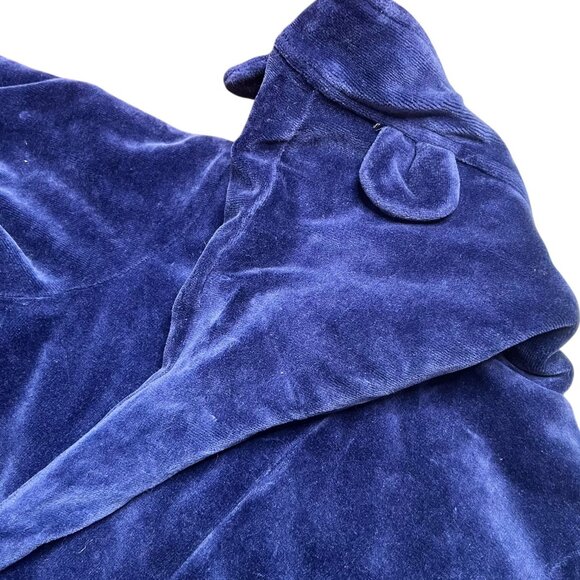 First Impressions Bodysuit Bunting Baby Size 12 Months Blue Velvet Hooded Ears - Picture 5 of 5